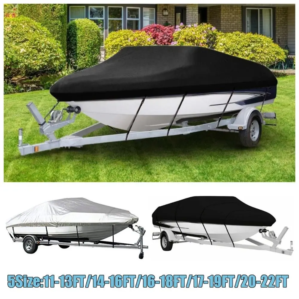 V-förmige V-förmige Yachtabdeckung, reflektierende Anti-UV-Schiffskörper-Schutzhülle, bruchsicher, wasserdichte Bootsabdeckung in Schwarz/Silber Image