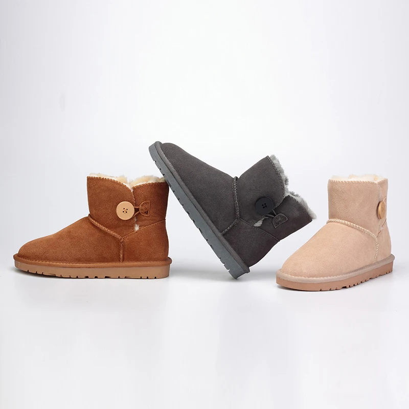 GRWG Australia Damen-Schneestiefel, 100 % echtes Rindsleder, Stiefeletten, warme Winter-Damenschuhe, große Größe 34–44