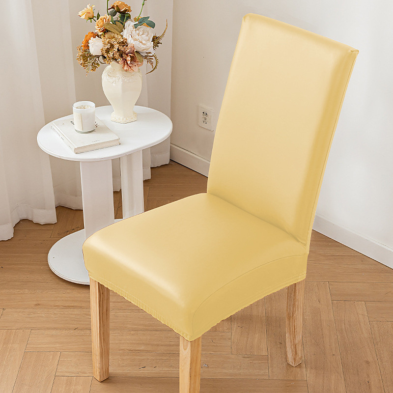 Leather Chair Cover Waterproof Oil-Resistant Slip-Resistant Thickened Solid Color Chair Slipcover for Home Dining Room Protection and Easy Maintenance