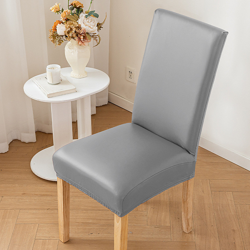 Leather Chair Cover Waterproof Oil-Resistant Slip-Resistant Thickened Solid Color Chair Slipcover for Home Dining Room Protection and Easy Maintenance