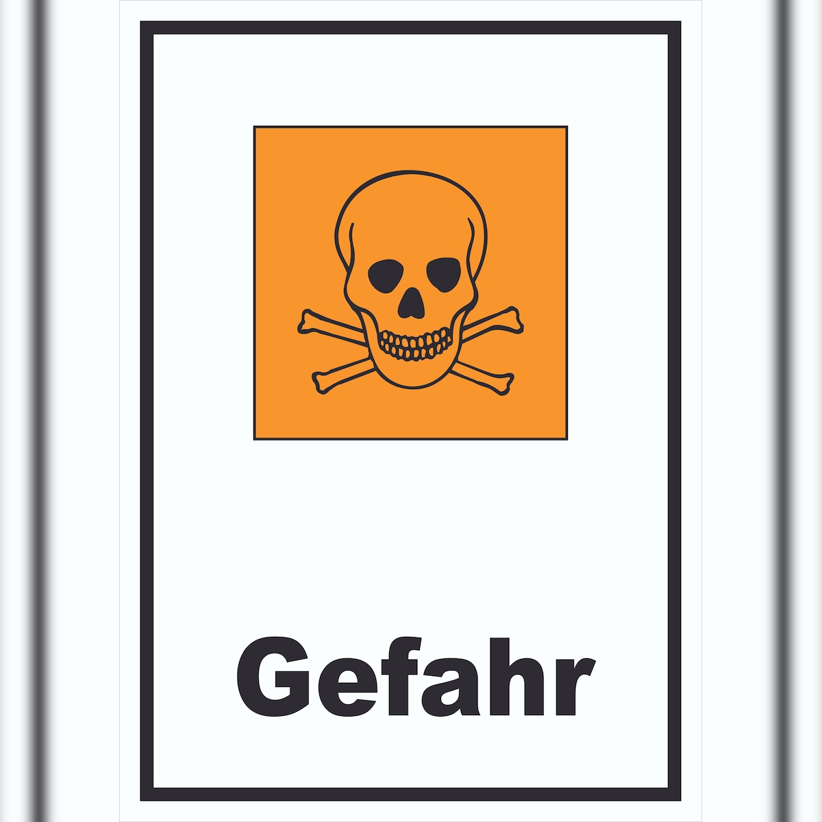 HB-Druck Schild Gefahrensymbol giftig Gefahr Totenkopf hochkant A6 Rückseite selbstklebend Image