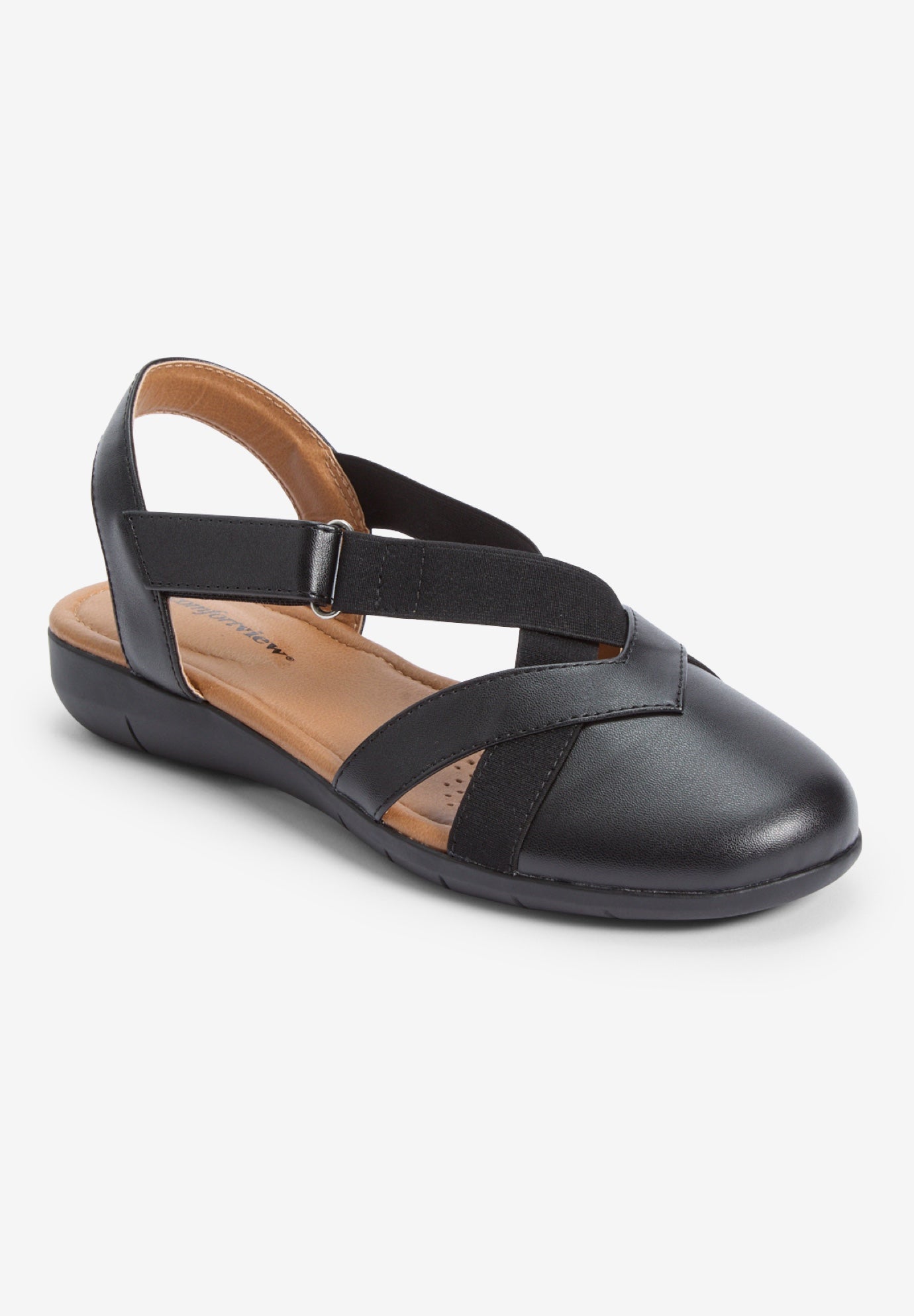 Wide Width Women's The Etheria Sling by Comfortview in Black (Size 11 W)