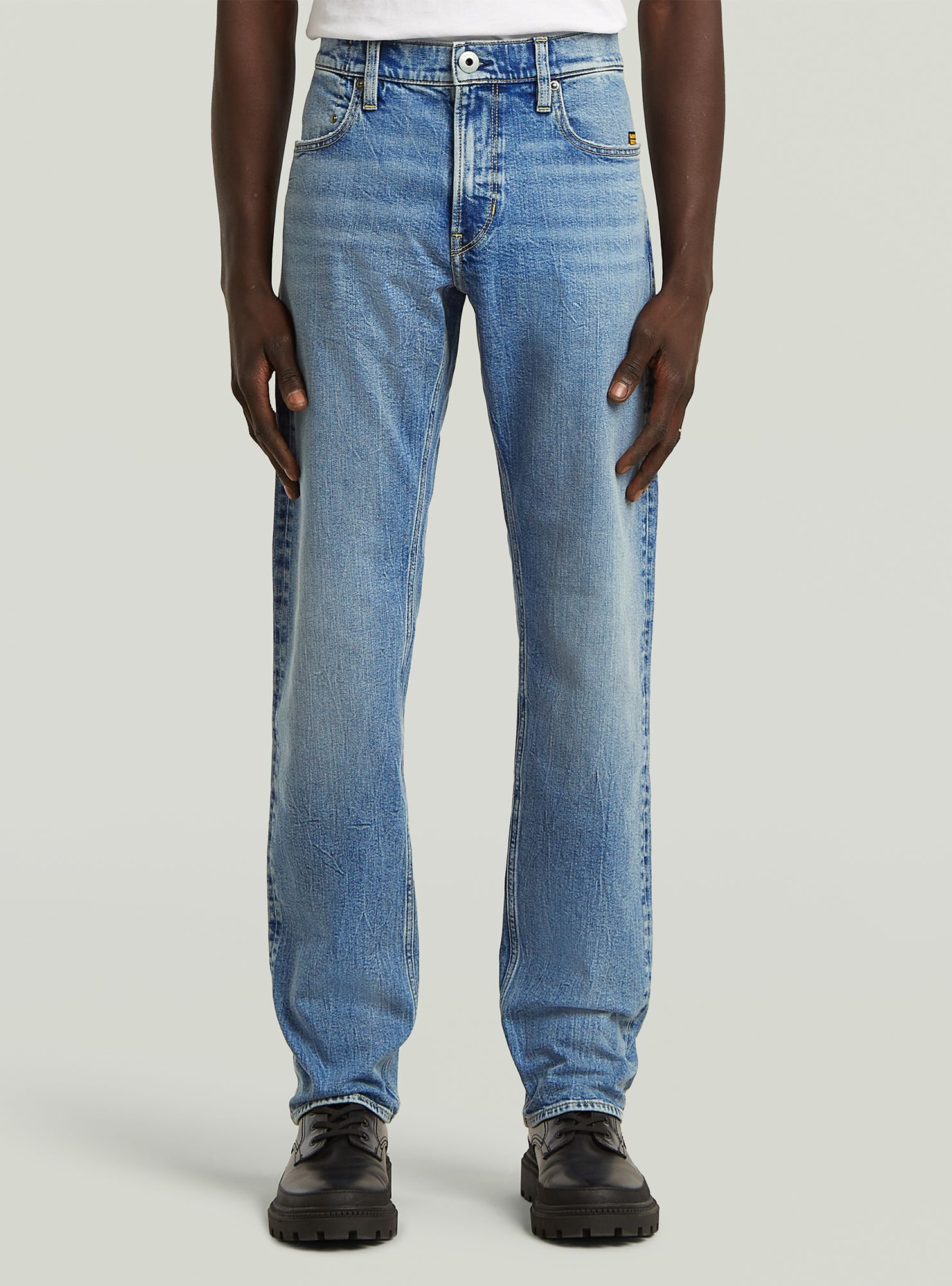 5-Pocket-Jeans G-STAR "Mosa Straight Jeans", Damen, Gr. 38, Länge 38, faded sea point blau, Obermaterial: 5% Elastomultiester, 1% Elasthan, Jeans 5-Pocket-Jeans