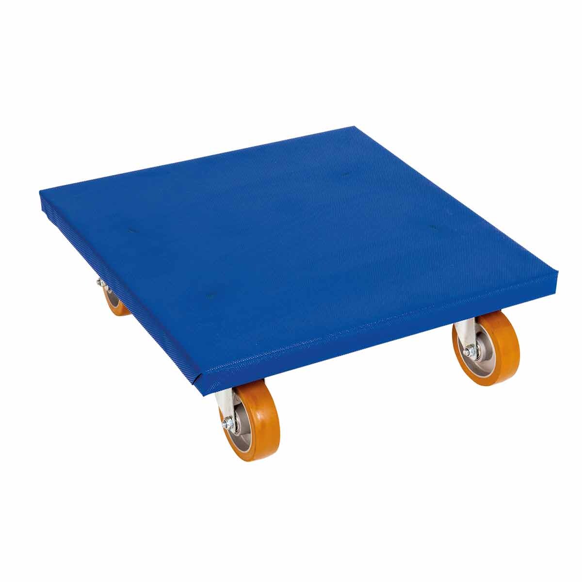 Oswald Transportgeräte Möbelroller Holz, Rollen ø 125 mm Polyurethan, 600 x 600 mm, Anti-Rutschbelag, 1.200 kg, Blau Image