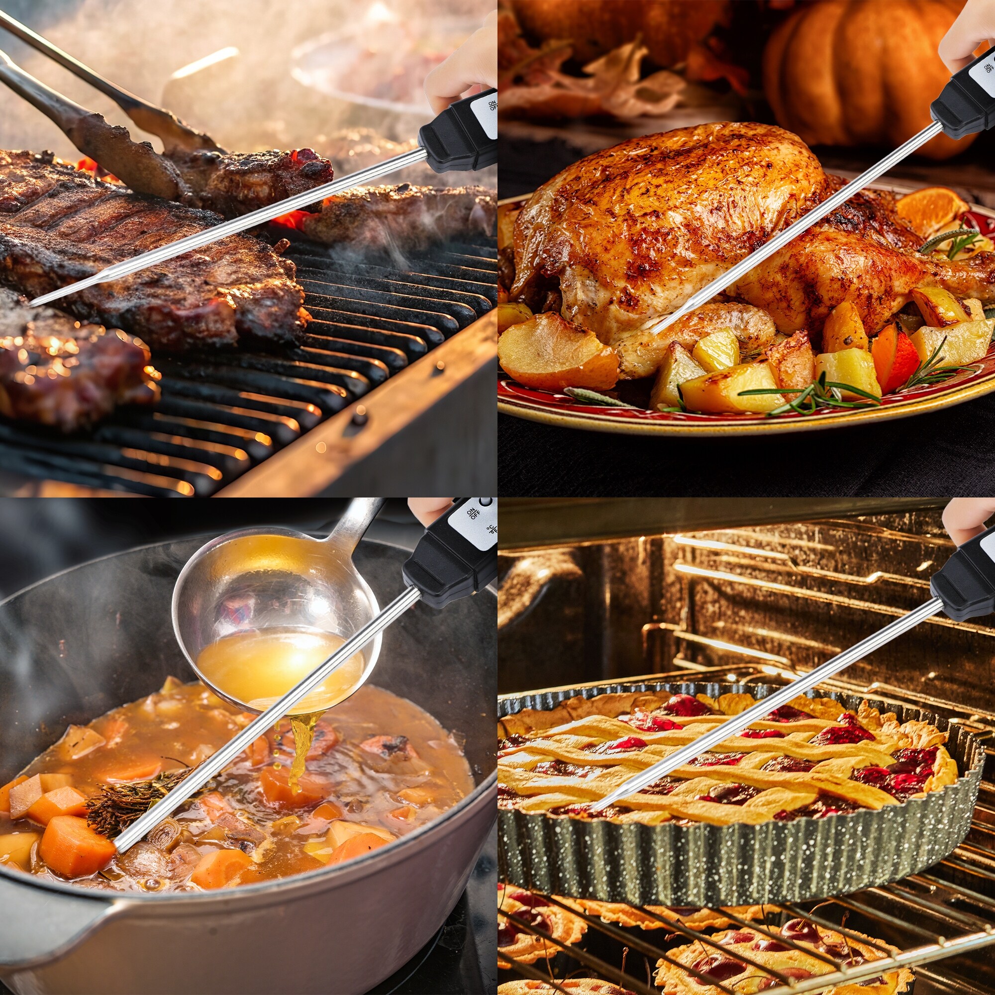 Digital Meat Thermometer, Instant Read Food Thermometer with Protective Case, Cooking Thermometer for Home and Kitchen