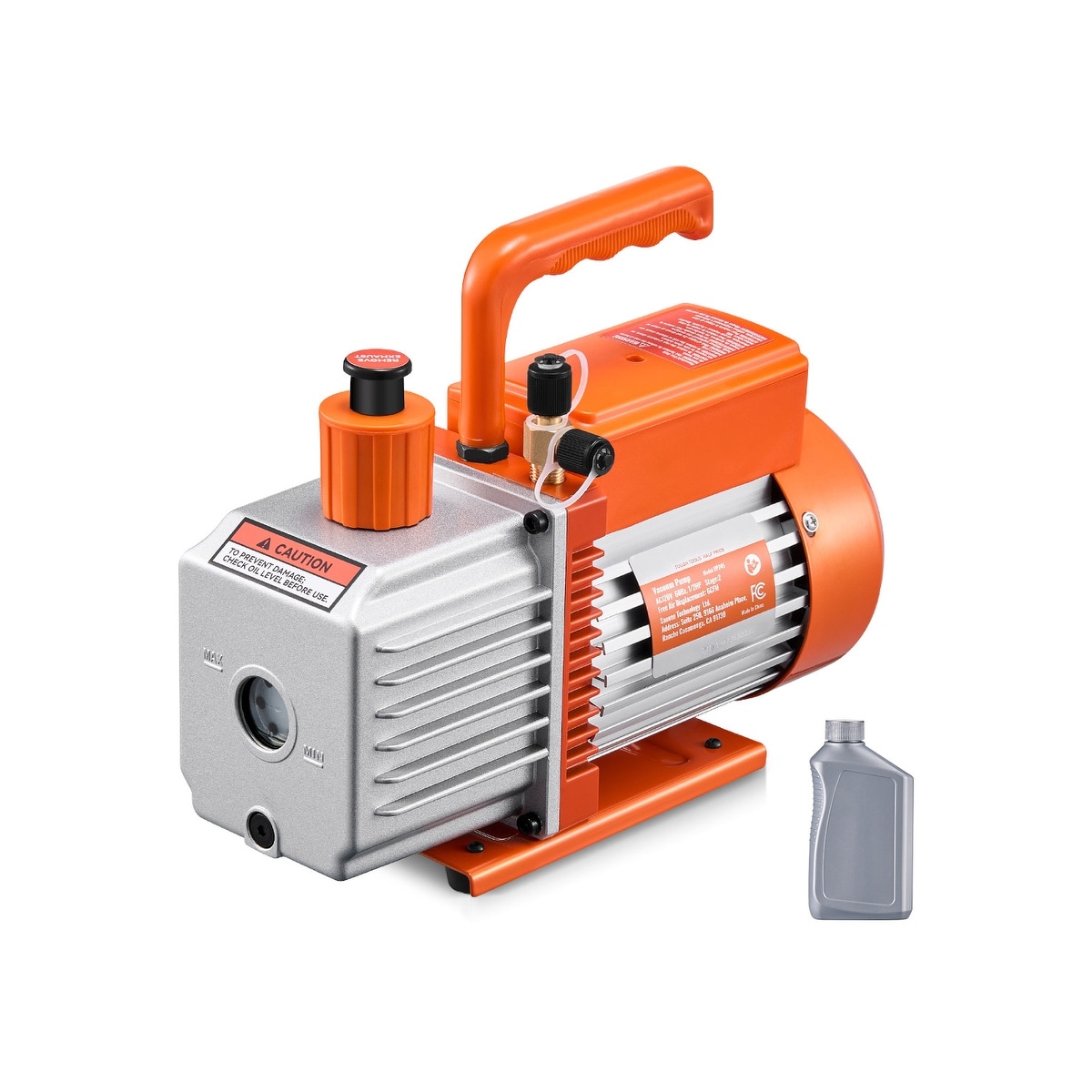 UIMOSO Vacuum Pump,HVAC Single Stage Rotary Vane Vacuum Pump, for R134a R22 R410a Systems, Auto AC Vacuum Pump Kit with Oil