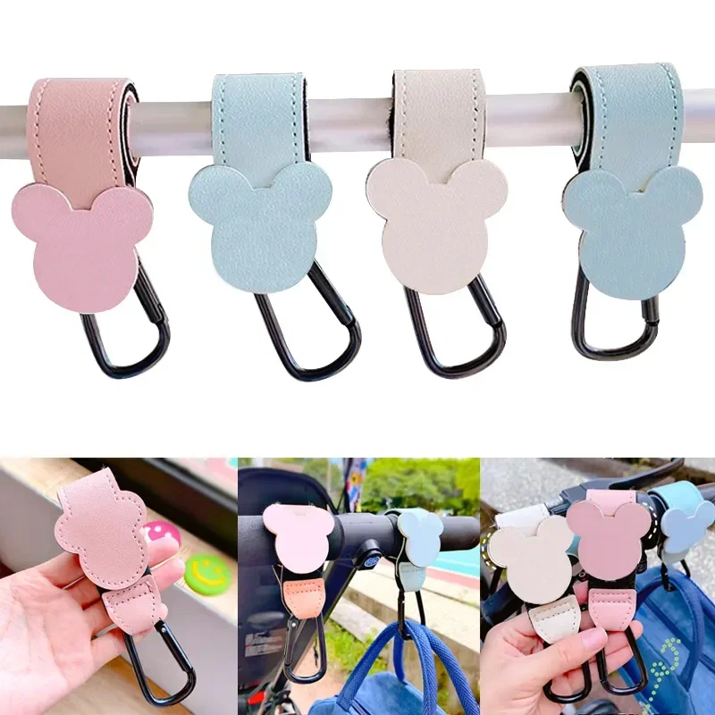 Neue Cartoon PU Leder Baby Tasche Kinderwagen Haken Drehbare Warenkorb Organizer Kinderwagen Haken Kinderwagen Drehen 360-Grad Kinderwagen Zubehör Image