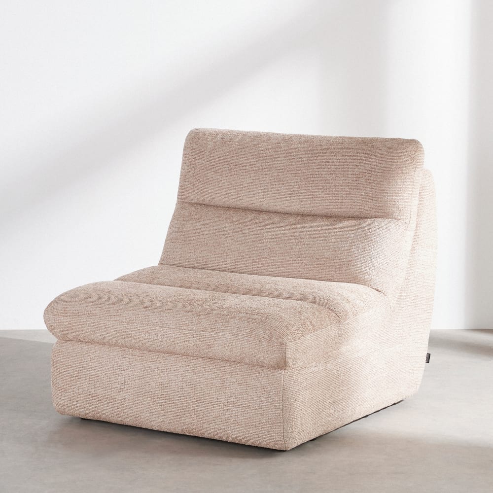 Chauffeuse 1 place en textile tramé coloris toffee