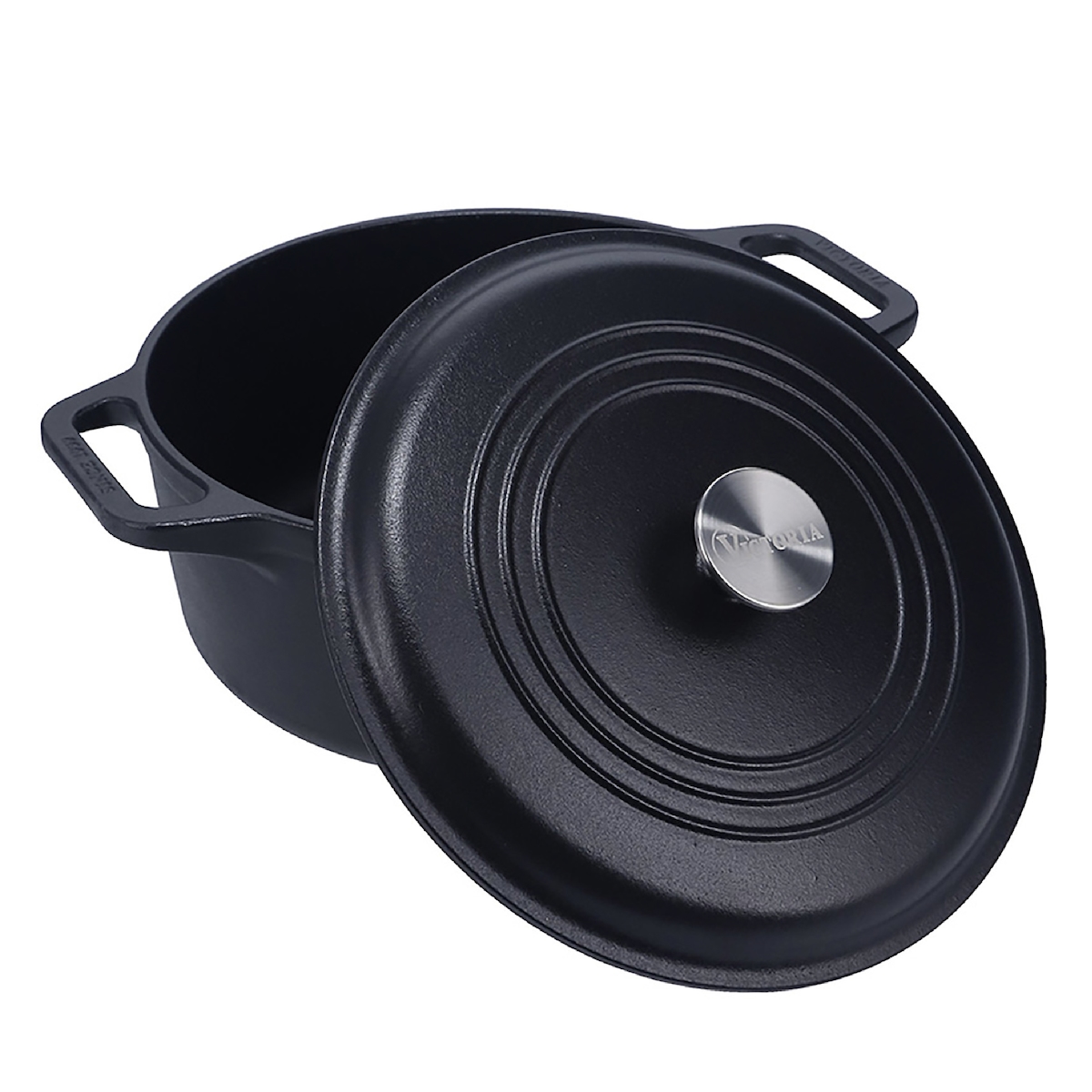 Dutch Oven Induktion Gusseisen Eingebrannte 27cm Topf Brot Backen 5,7L PTFE Frei, Victoria, 33811 Image