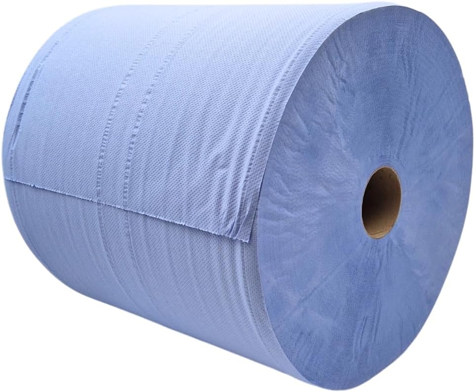 Tissue Expert Putztuchrolle, Putzrolle, Putztücher blau 3-lagig, 1000 Blatt, 36x38 cm, perforiert, saugstark, Reinigungstücher Image