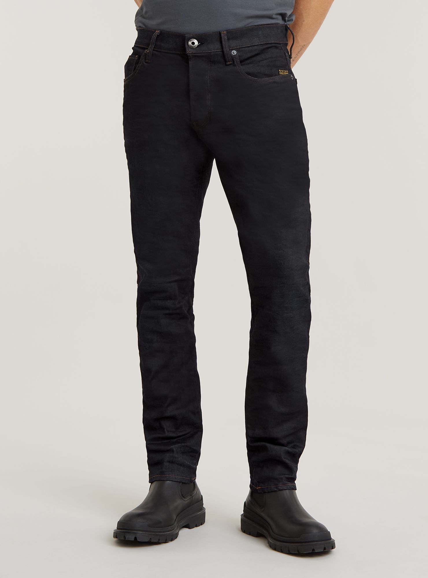 Regular-fit-Jeans G-STAR "3301 Regular Tapered Jeans", Herren, Gr. 33, Länge 32, dk aged, Obermaterial: 79% Baumwolle, 19% Polyester, 2% Elasthan, Jeans