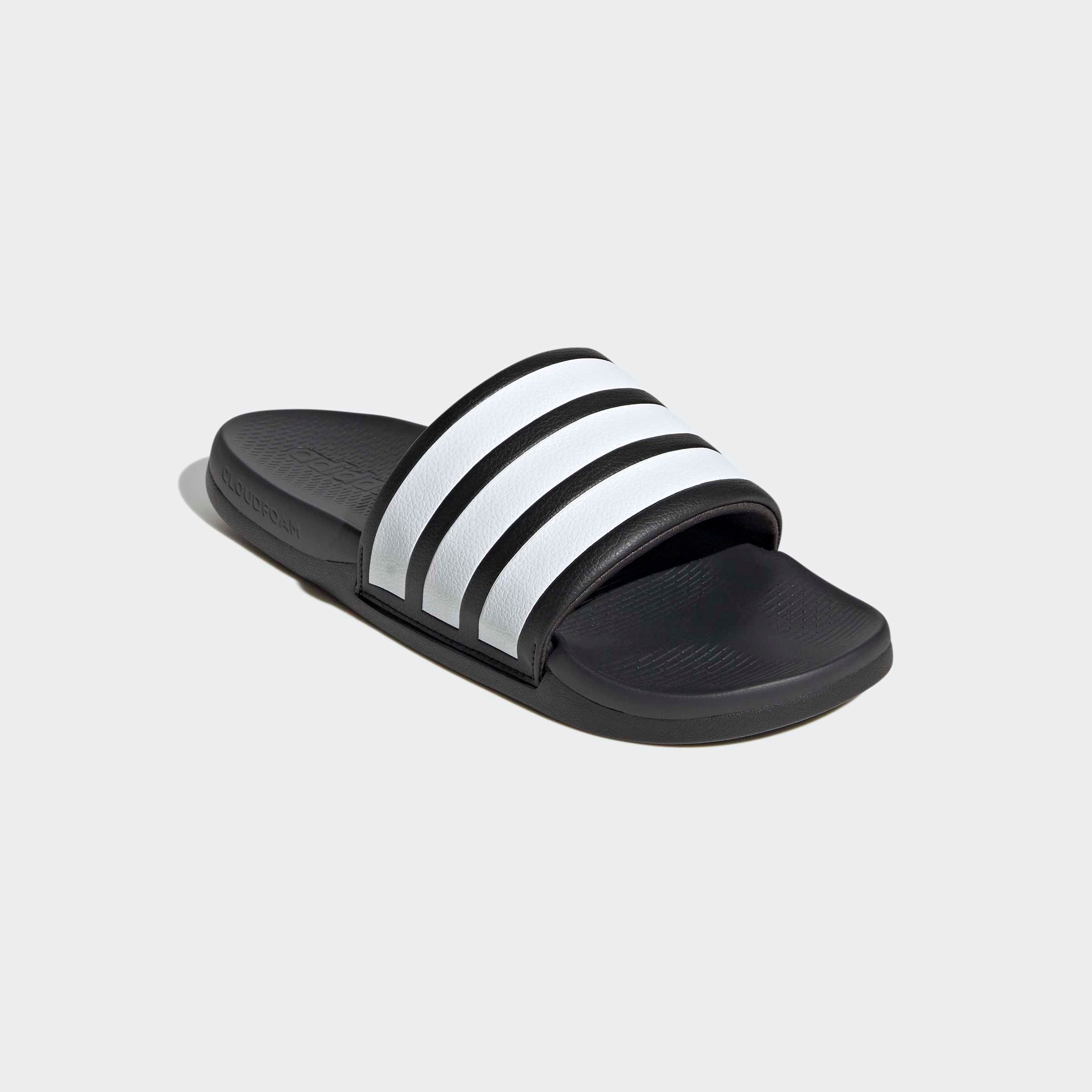 Badesandale ADIDAS SPORTSWEAR "ADILETTE COMFORT 2.0 BADESCHLAPPEN", Damen, Gr. 48,5, core schwarz, cloud weiß, carbon, Synthetik, Schuhe