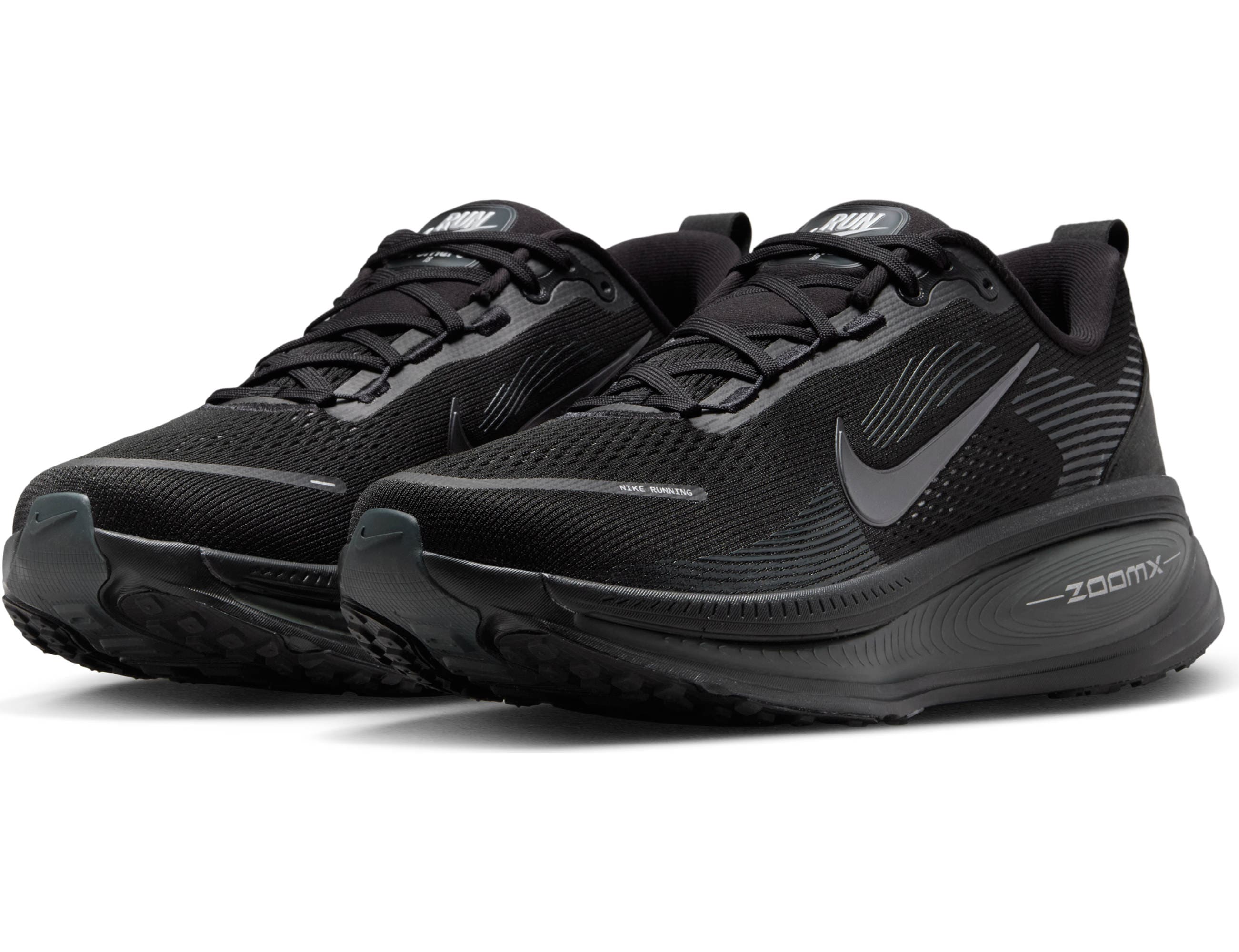 Laufschuh NIKE "NIKE VOMERO 18", Herren, Gr. 47,5, schwarz, schwarz, dk smoke grau, lt smoke grau, Synthetik, Textil, Schuhe Laufschuh, komfortables Laufgefühl durch maximale Dämpfung