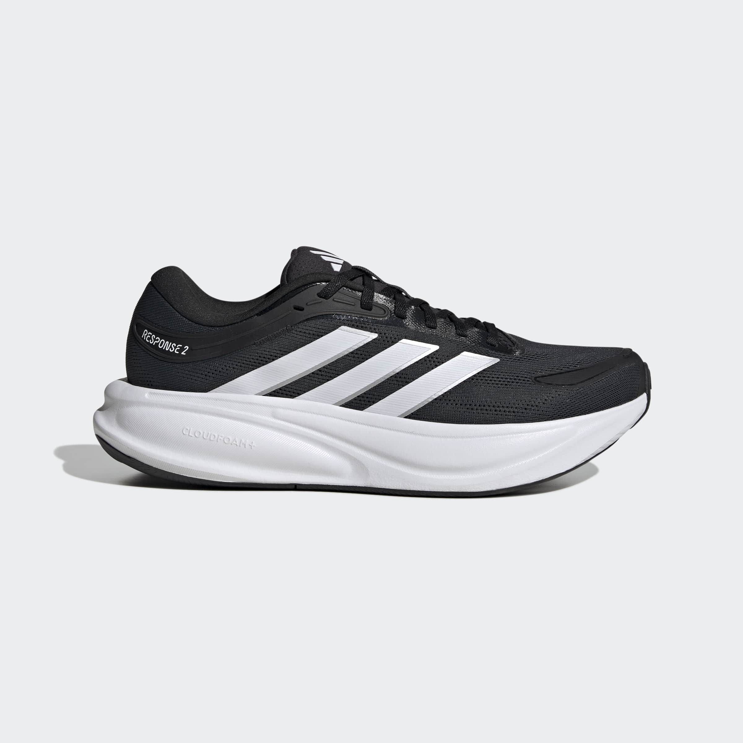 Laufschuh ADIDAS PERFORMANCE "RESPONSE 2", Gr. 45, core schwarz, cloud weiß, matte silber, Synthetik, Textil, Schuhe Laufschuh