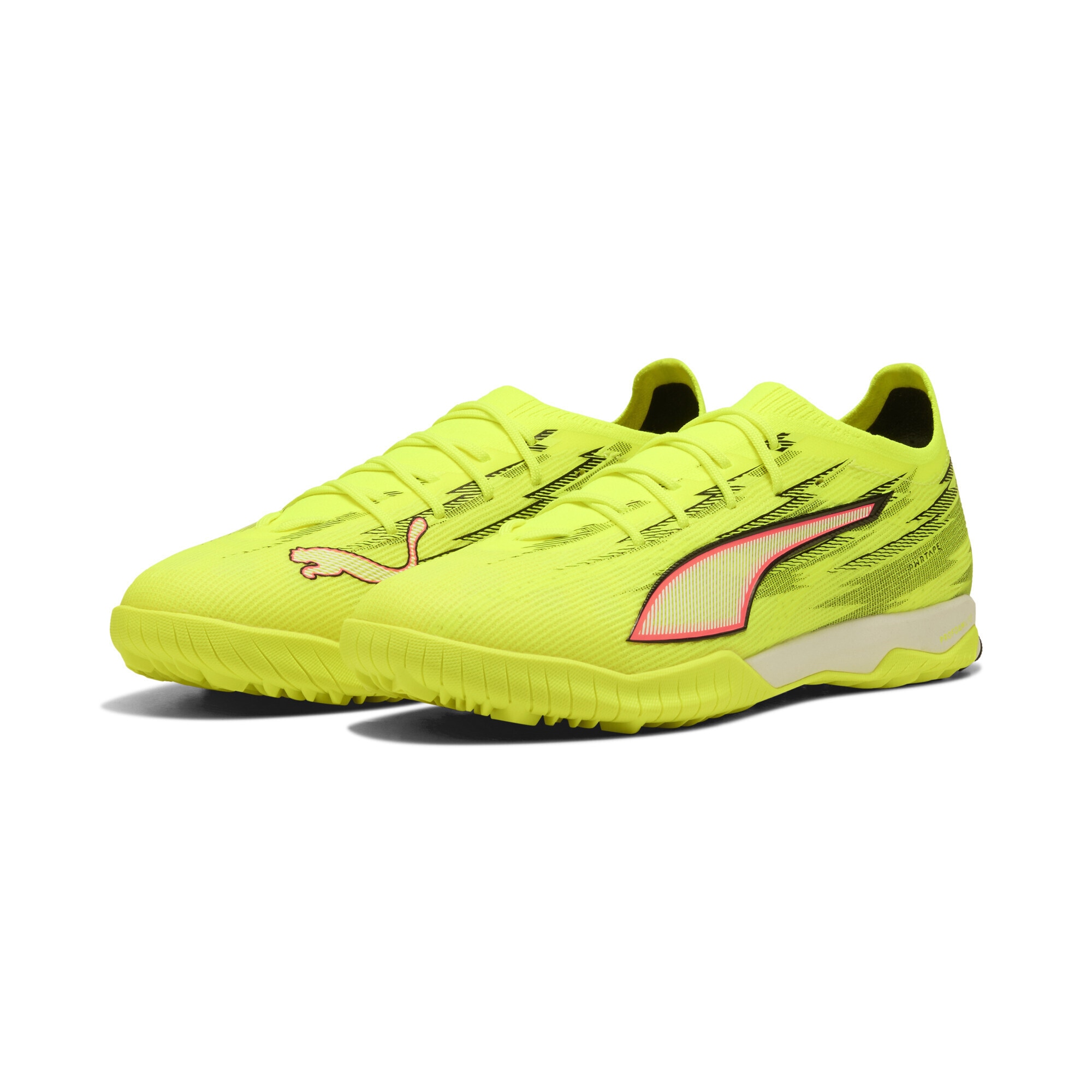 Fußballschuh PUMA "ULTRA 6 PRO CAGE Fußballschuhe Erwachsene", Damen, Gr. 40.5, gelb alert schwarz glowing rot lime squeeze, Obermaterial: Synthetik, Textil; Futter: Synthetik, Textil; Innensohle: Textil; Laufsohle: Gummi, Schuhe Fußballschuh