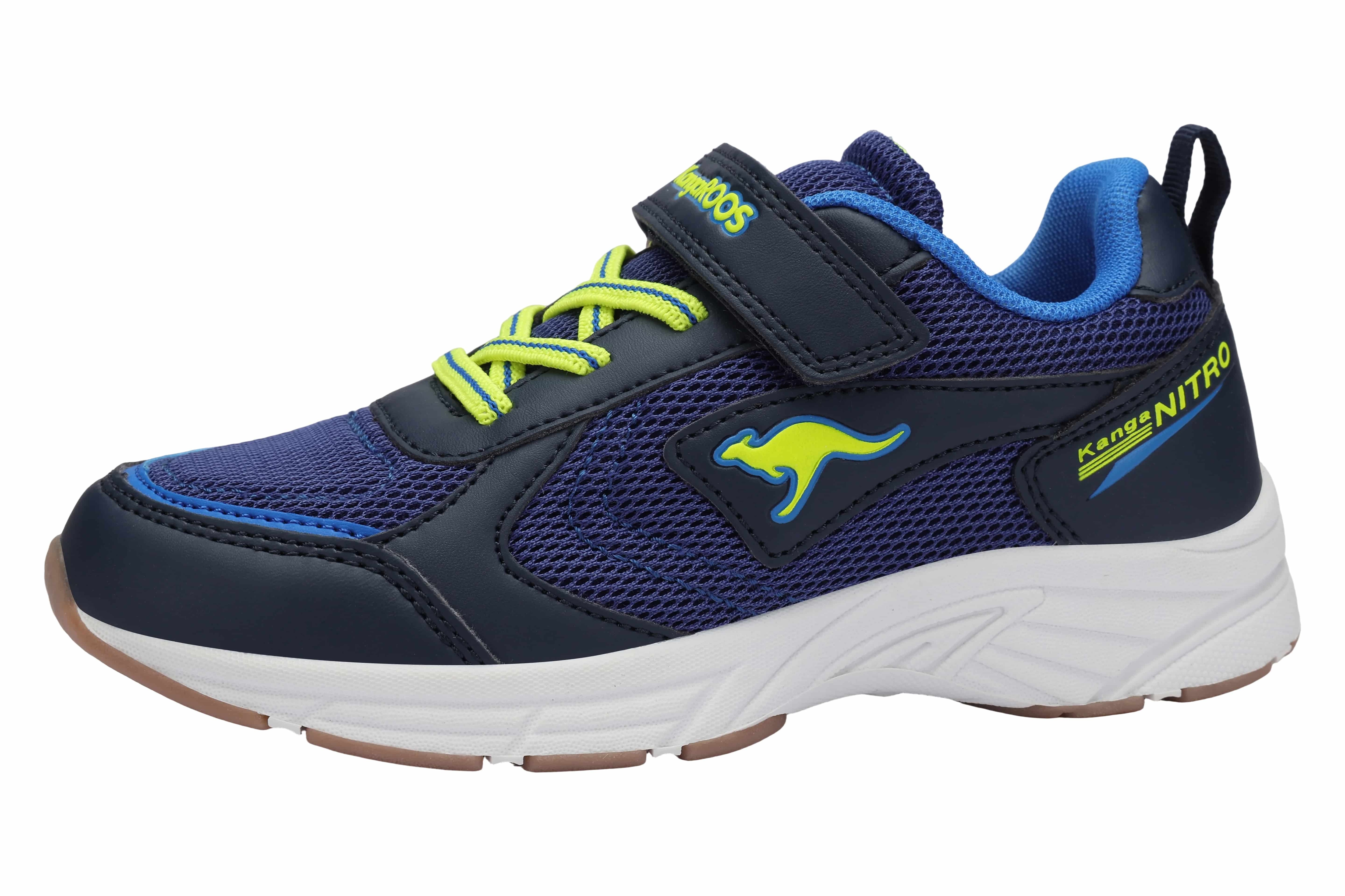 Sneaker KANGAROOS "K-NI CHINO EV", Damen, Gr. 37, dk navy, neon gelb, Mesh, Synthetik, Schuhe Sneaker