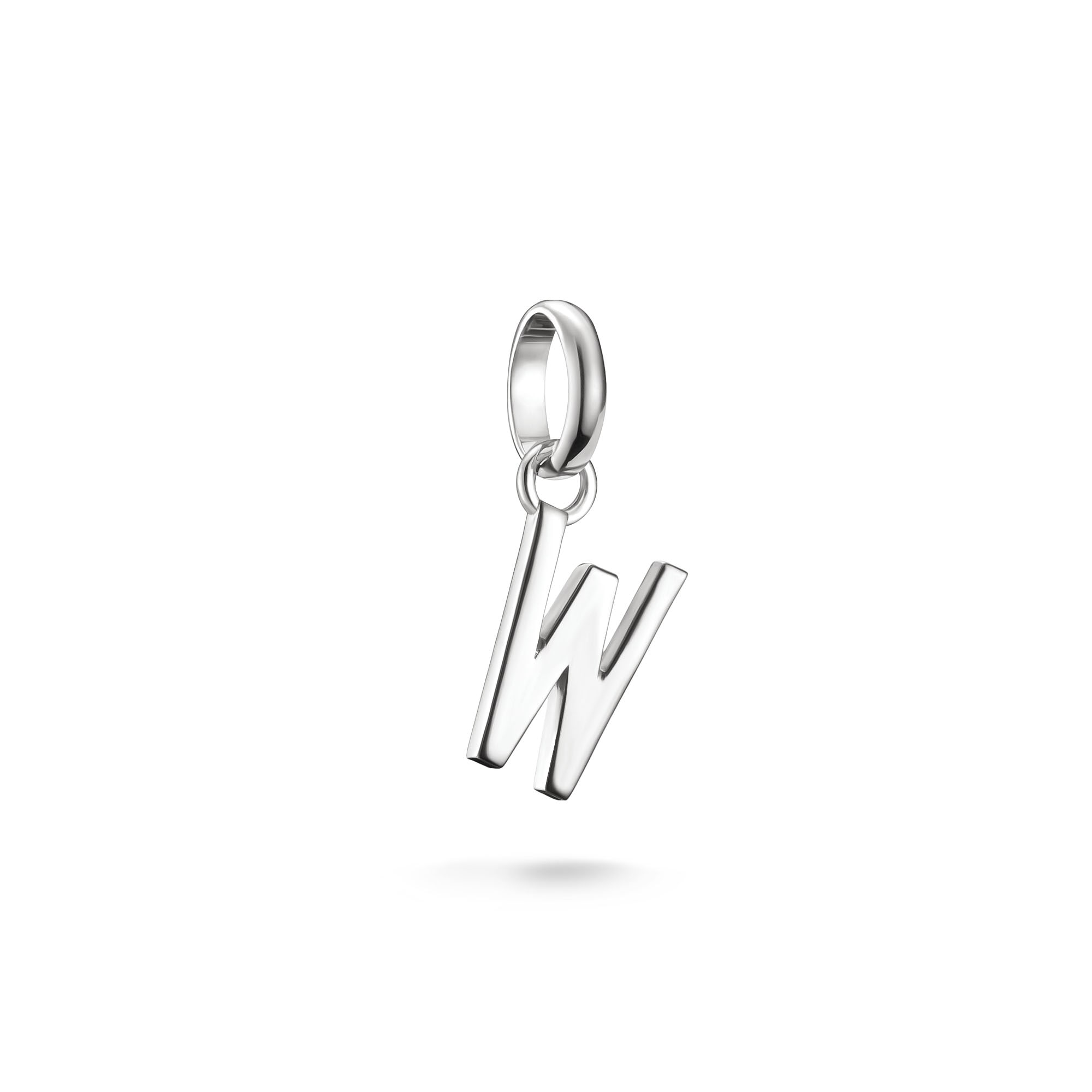 Charm Buchstabe THOMAS SABO "Charm Alphabet/Buchstabe - Connect", silber (silberfarben), Charms, Damen, W, Silber 925 (recycelt)