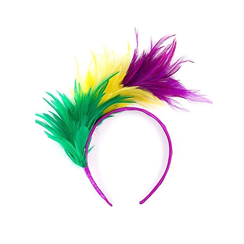 Frauen Mardi Gras Feder Haarreifen in mehreren Farben Lebhaft und Spaß Perfekt für Karneval und Maskenbälle Image
