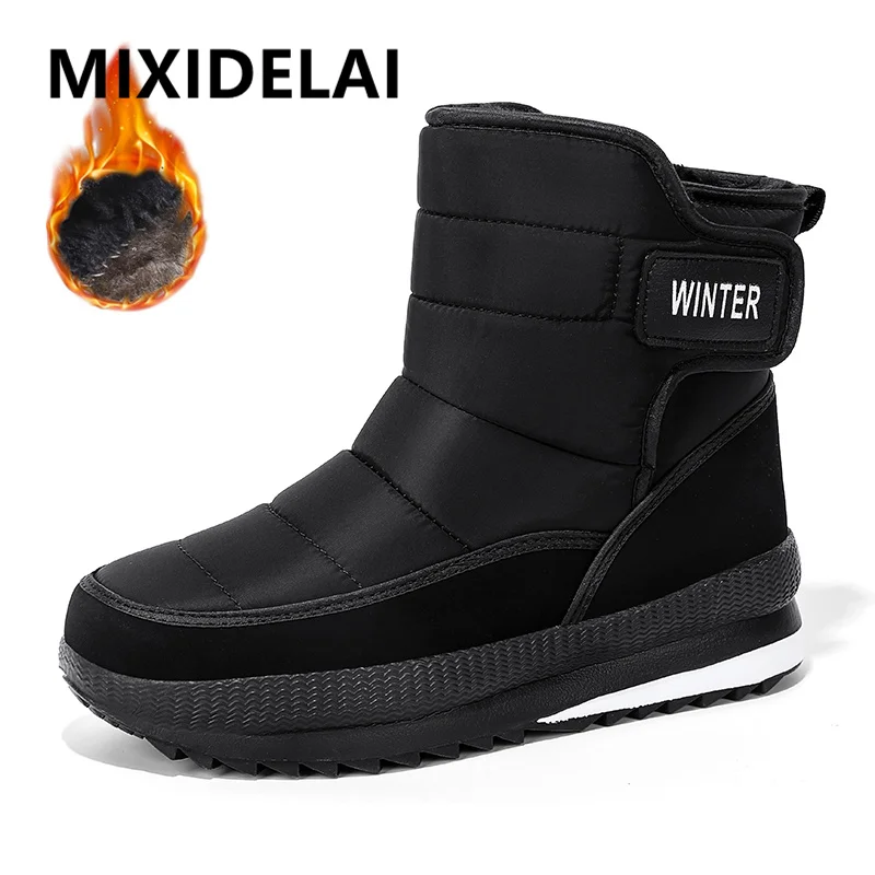 Stivali invernali da uomo nuovi Stivali da neve caldi in peluche Stivaletti da uomo alti impermeabili di alta qualità Stivali da trekking da uomo all'aperto Sneaker