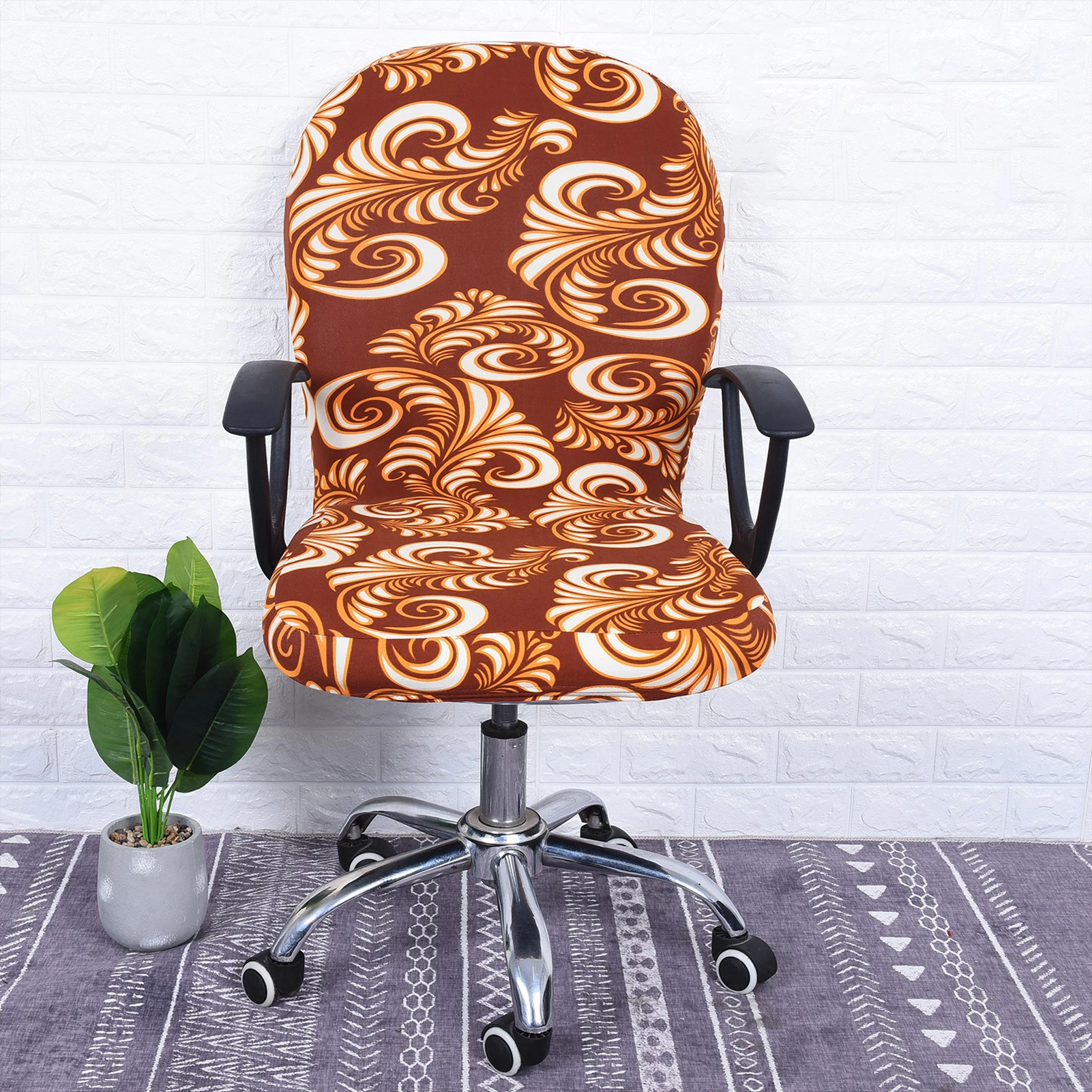 Drehstuhl Schon bezüge Protektor abnehmbare rotierende Boss Stuhl Schon bezüge schützen den Stuhl vor verschütteten Flecken und Reißen Image