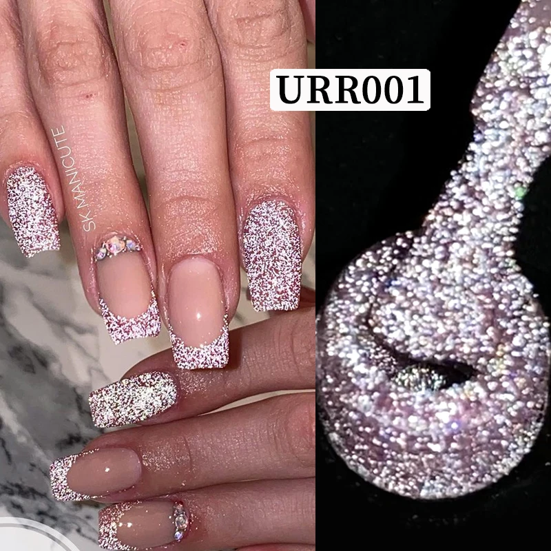 UR SUGAR 7.5ml Smalto per unghie gel riflettente glitterato Paillettes scintillanti colorate Soak Off Vernice UV LED Decorazione per unghie artistiche