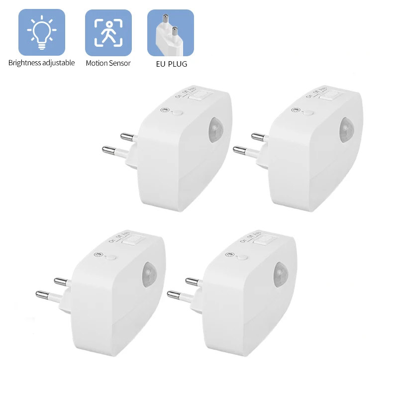 LED-Nachtlicht, Mini-PIR-Bewegungsmelder, Nachtlampe, 3 Modi, Schlafzimmer, Nachttischlampen, EU-Stecker für Schrank, Schlafzimmer, Flur, Badezimmer