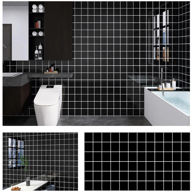 Marmor-Fliesen-Wandaufkleber, PVC-Tapete, selbstklebend, wasserdicht und feuchtigkeitsbeständig, 30 x 60 cm, geeignet für Wohnzimmer, Badezimmer Image