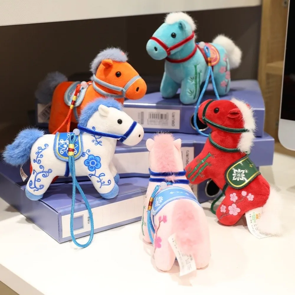 Niedlicher Plüsch-Pony-Schlüsselanhänger, Pony-Anhänger, weicher Stofftier-Schlüsselanhänger, Rucksack, hängende Dekoration, Pony-Puppe, Jahr des Pferdes, Maskottchen Image
