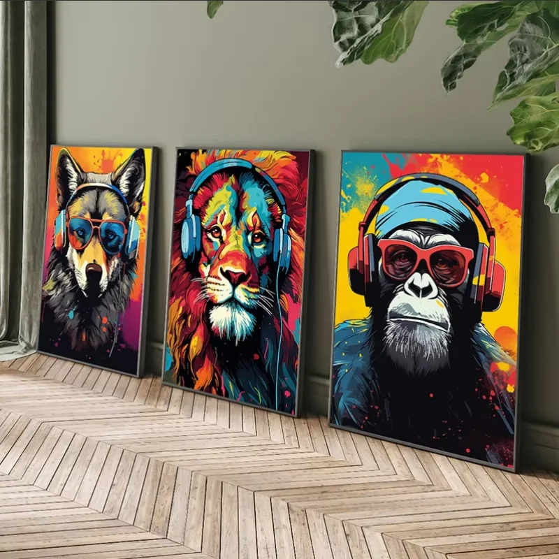 Ölgemälde nach Zahlen Kits Graffiti Farbe Tiere Zeichnung Leinwand DIY Bilder nach Zahlen Home Decor