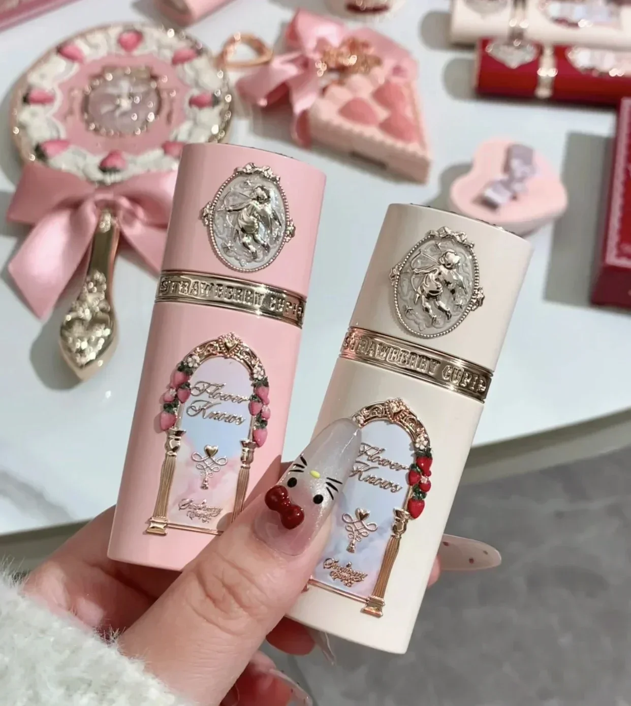 Flower Knows Strawberry Cupid Collection, flüssiges Rouge, langanhaltendes, feuchtigkeitsspendendes, wasserfestes, natürliches, konturierendes Wangen-Gesichts-Make-up Image