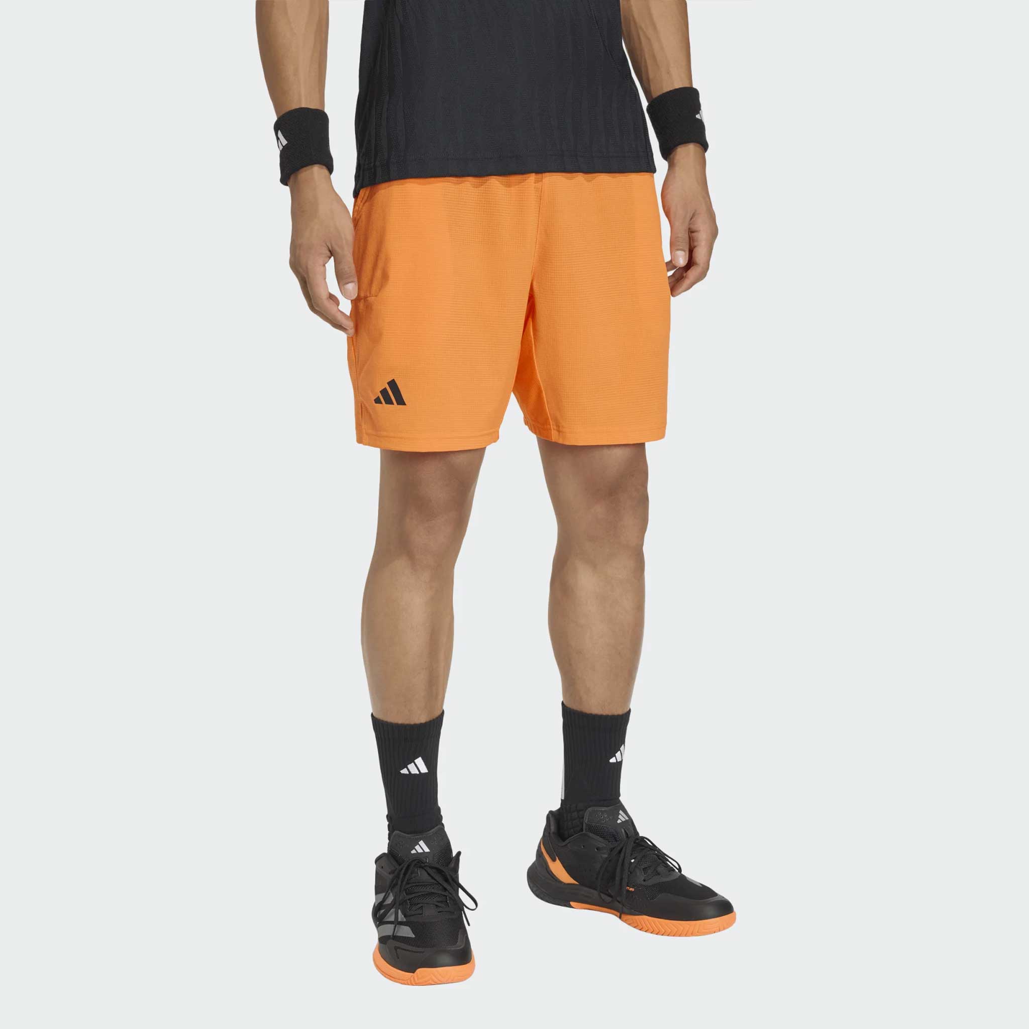 adidas Climachill Ergo 9" Shorts Men's Tennis Apparel Pure Orange