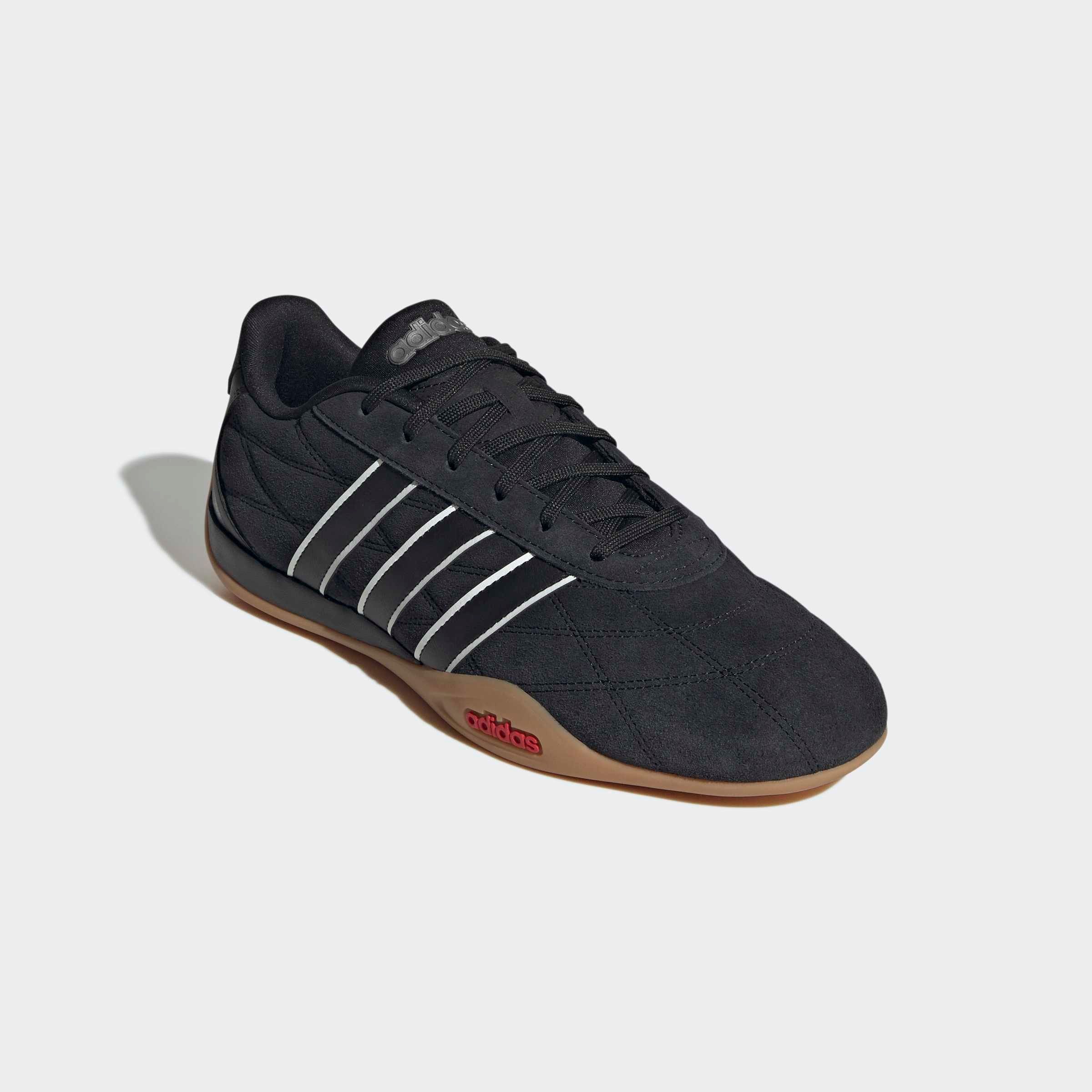 Sneaker ADIDAS SPORTSWEAR "GROUNDPULSE", Damen, Gr. 40, core schwarz, core schwarz, pure ruby, Leder, Synthetik, Schuhe Sneaker