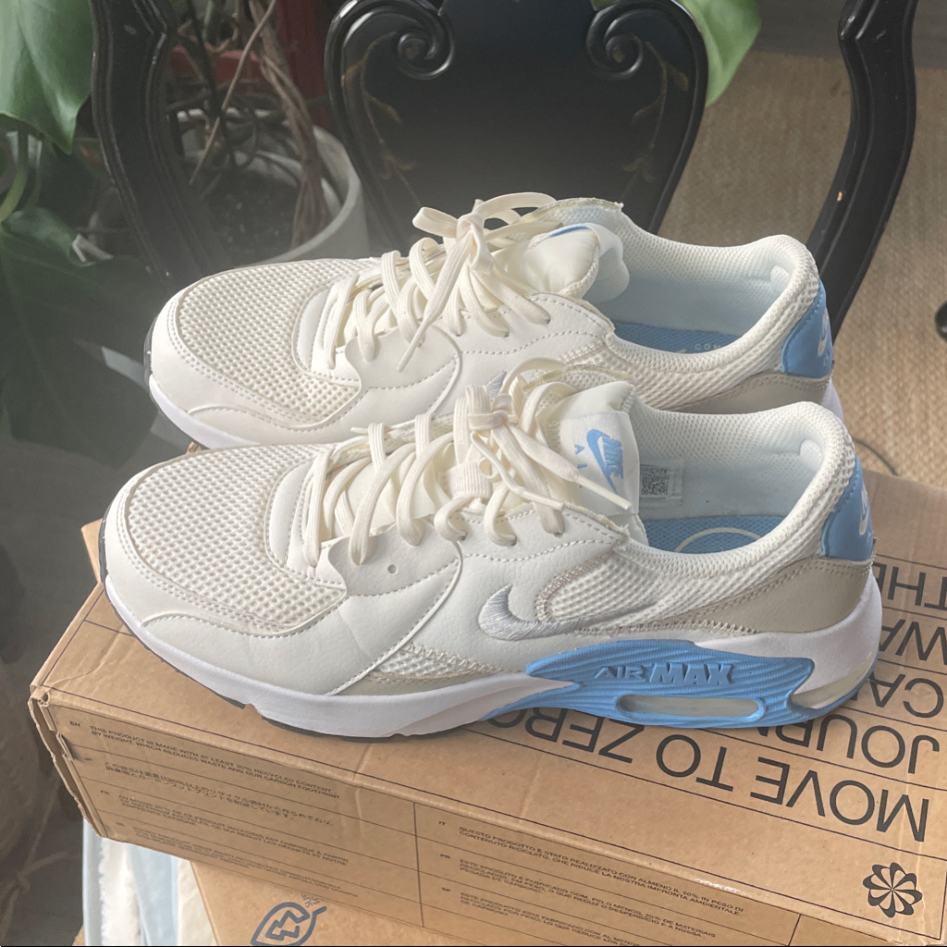 Nike Shoes | 2021 Nike Air Max Excee 'White Game Royal' Nike Women's Cream And Blue Sneakers | Color: Blue/White | Size: 9.5