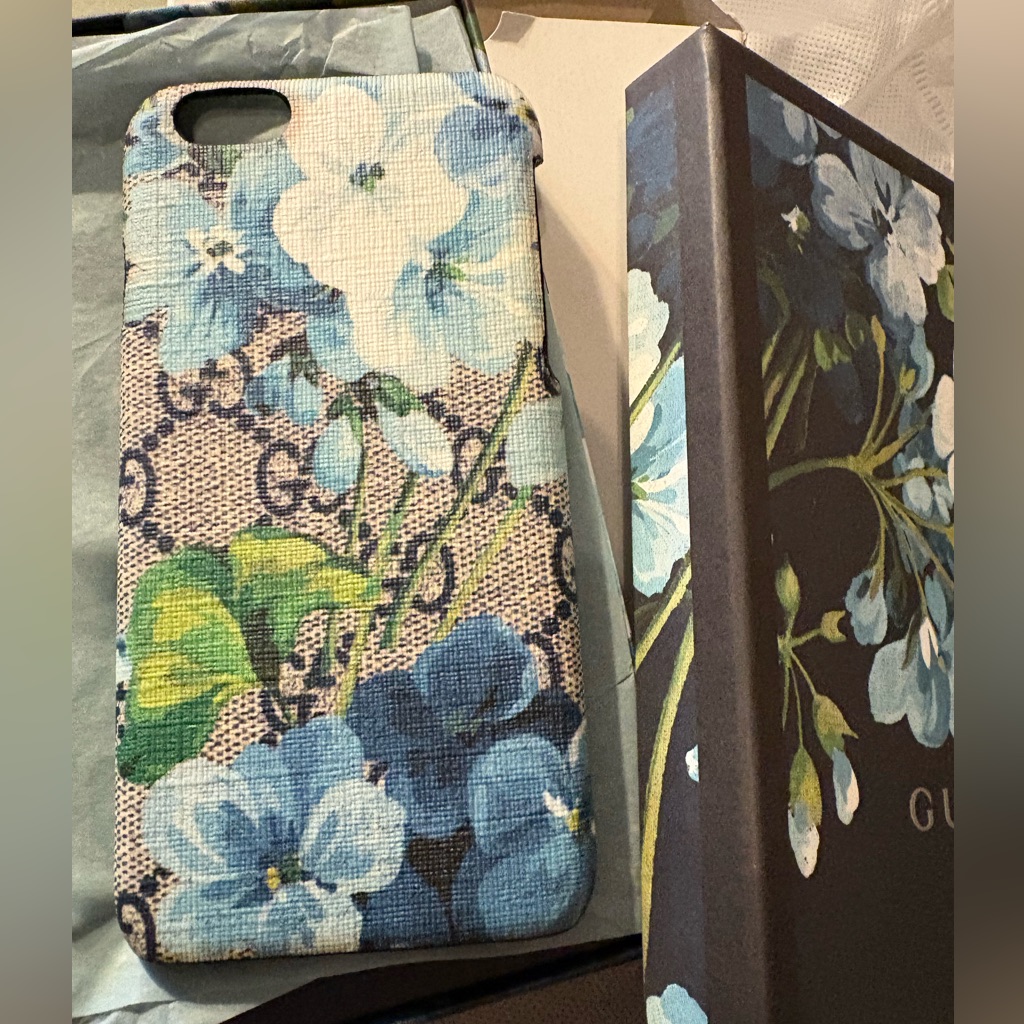 Gucci Cell Phones & Accessories | Gucci Blue And Green Floral Phone Case Iphone 6 | Color: Blue/Green | Size: Os