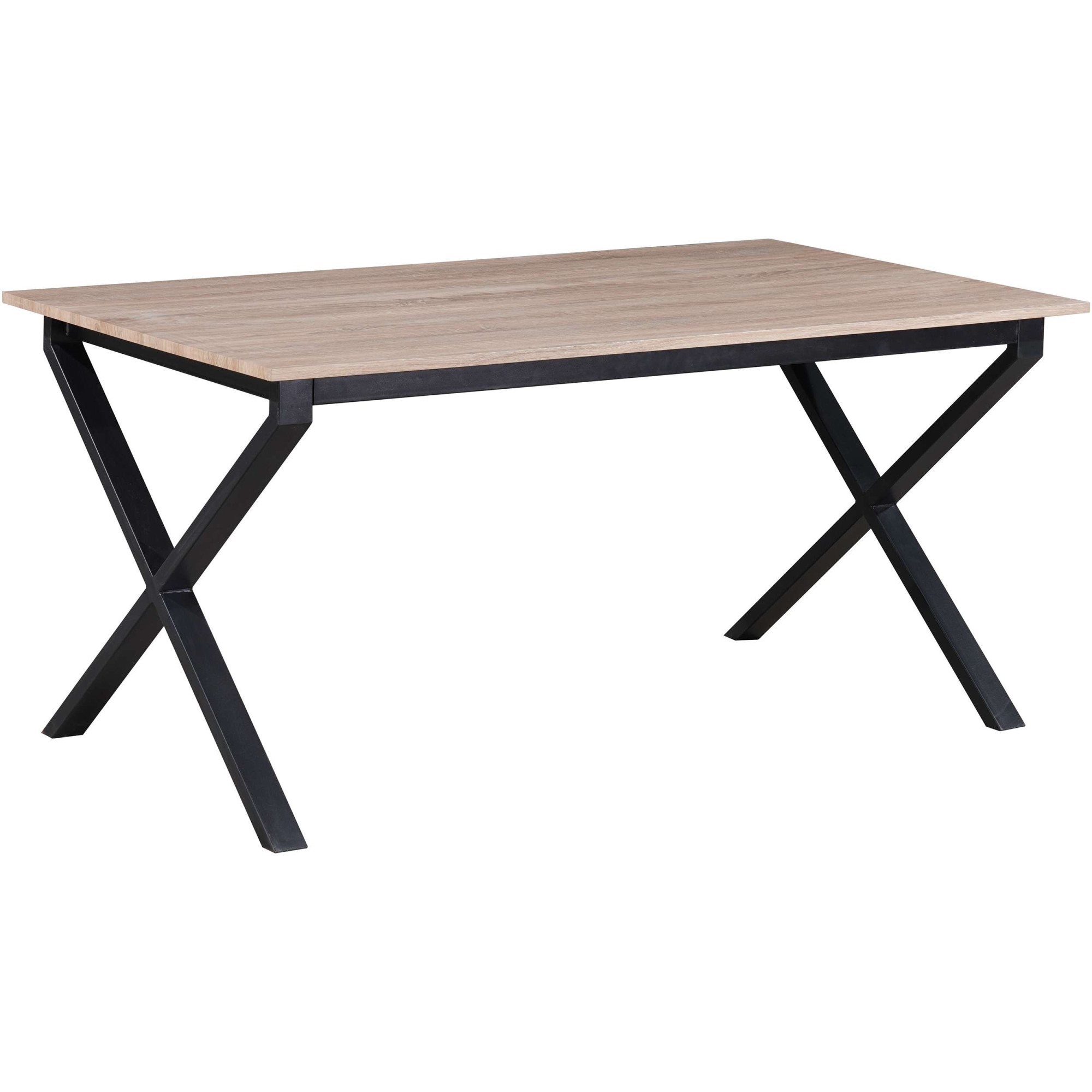 Esstisch OTTO HOME "Boddhi", eichefarben, schwarz, eiche, B:160cm H:75cm T:90cm, Tische, Esstisch, schwarzes Metallgestell, Plattenvarianten wählbar, sowie Größen