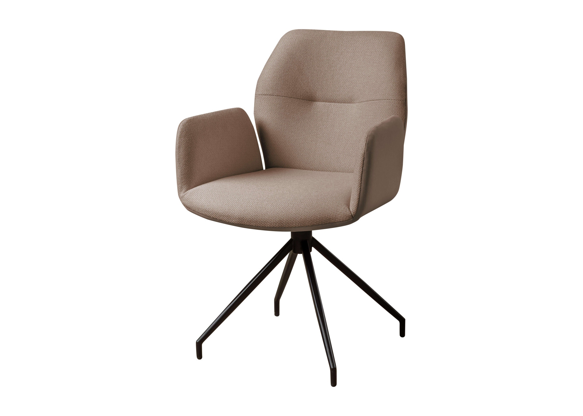 Armlehnstuhl HOME AFFAIRE "Bruna Drehstuhl, Polsterstuhl, Esszimmerstuhl, Küchenstuhl, 4-Fußstuhl", taupe, schwarz, B:60cm H:89cm T:64cm, Metall, Polyester, Sperrholz, Stühle, Armlehnstuhl