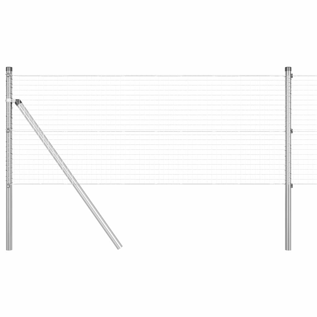 vidaXL Zaunpfosten Silber 25 x 0,6 m (25 x 25 mm Netz) Stahl Image