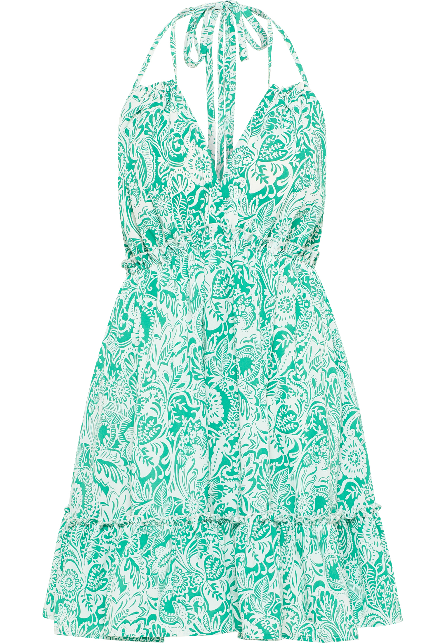 IZIA Sommerkleid Damen Grün Weiss M