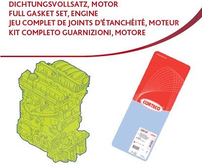 Corteco Dichtungsvollsatz, Motor [Hersteller-Nr. 83403717] für Audi