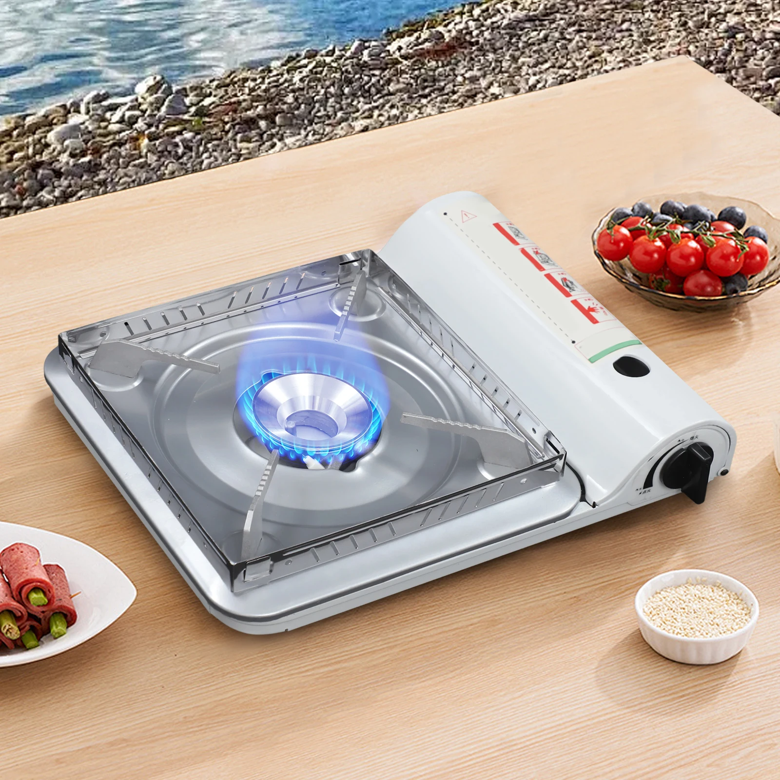 Grill de barbecue portable, poêle de camping au butane, barbecue en plein air, gaz butane liquéfié pour barbecues, fêtes, ponts, patios, restaurants