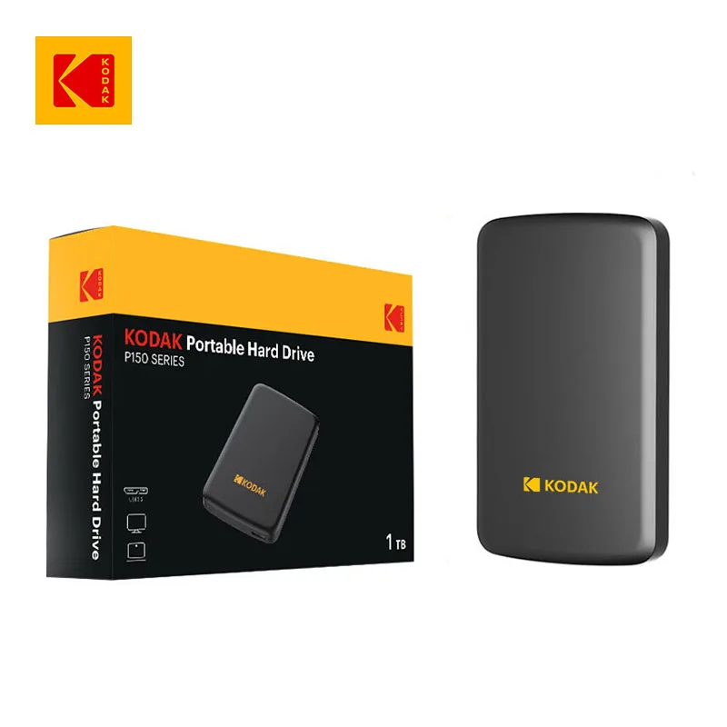 Kodak 500G 1 To HDD portable, USB 3.0 haute vitesse, grand disque dur externe économique, veille intelligente pour PC portable Mac, PS4