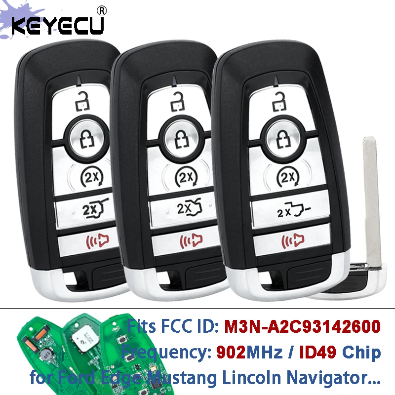 KEYECU M3N-A2C93142600 902 MHz ID49 Chip Smart Remote Key Fob für Ford Edge Mustang Lincoln Navigator Nautilus Aviator Corsair Image