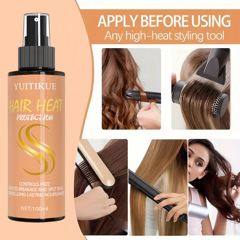 Silky Hair Spray Silk Care Hitzeschutzspray, ein Hitze-Styling-Produkt, das lockiges Haar kann polieren, glatt und verwalten.