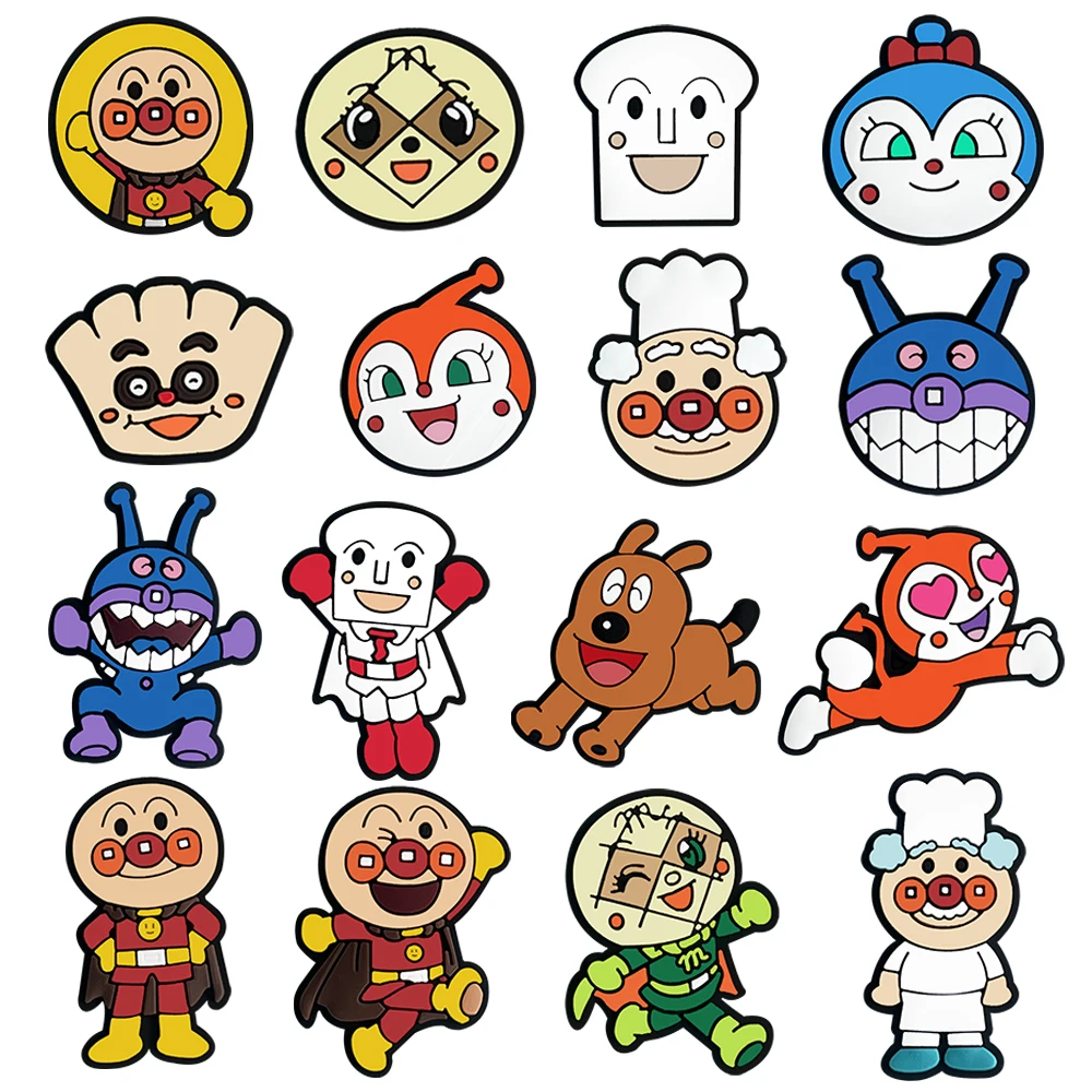 16/50/100 Stücke Japanische anime PVC Schuhe Charms Niedlichen Cartoon Clog Sandale Garten Schuhe Zubehör Dekorationen Junge mädchen Kinder Geschenk