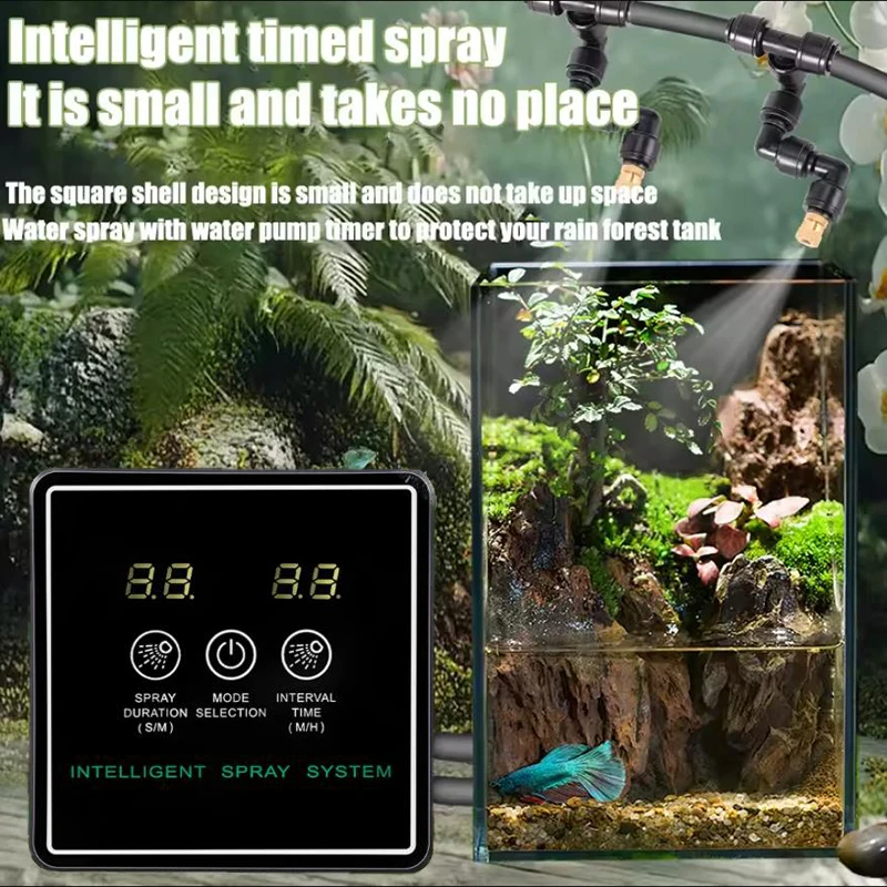 Touchscreen Automatischer Nebel Regenwald Spray Intelligenter ökologischer Zylinder Elektronischer Timer Sprinkler System Kit Steuerung Image