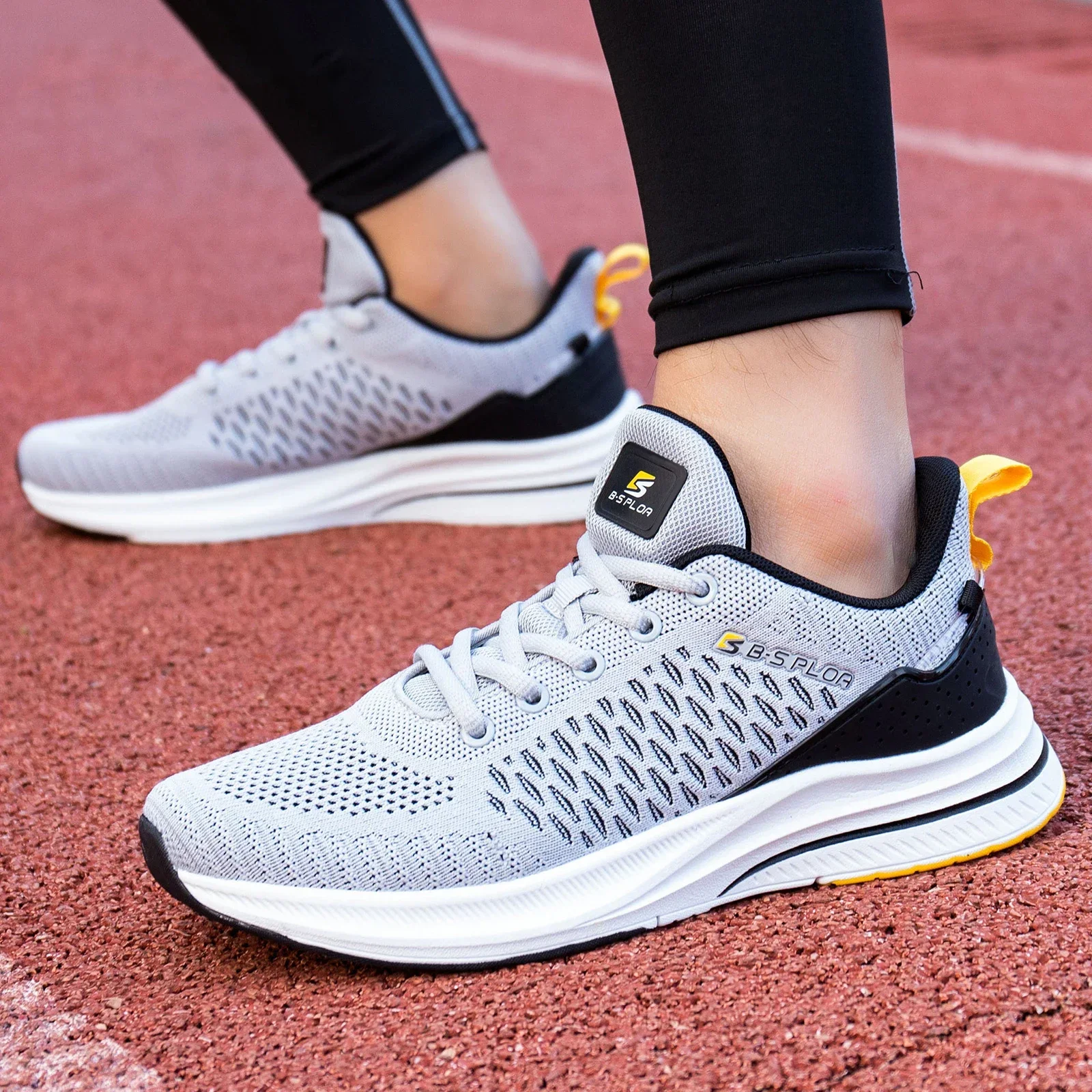 Baasploa Männer Laufschuhe Neue Atmungsaktive Mesh Sport Turnschuhe Plus Größe 41-48 Männlichen Klassischen Casual schuhe Nicht-slip Outdoor Komfort