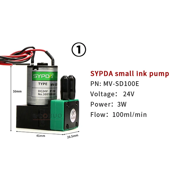2 stücke hohe qualität MV-SD100Euv SYPDA tinte pumpe 3 watt 24 V 100-200 ml tinte pumpe für dtf UV Inkjet drucker tinte pumpe Image