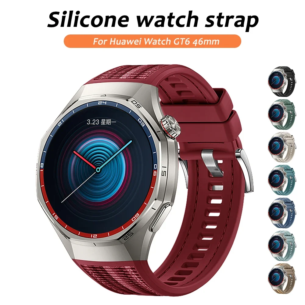 Neues Nylonarmband für Huawei Watch GT6 Pro 46mm Silikon + gewebtes Band für Huawei Watch GT6 Pro Sportband Zubehör ersetzen Image