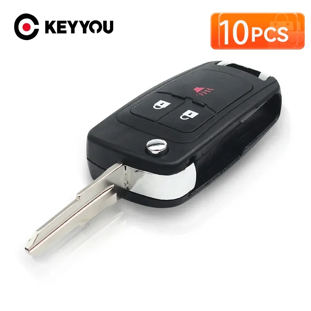 KEYYOU 10PCS NEUE Flip Für Chevrolet Spark 2012 2013 2014 2015 2016 3 Tasten Fernbedienung Auto Schlüssel Shell fall Fob Image