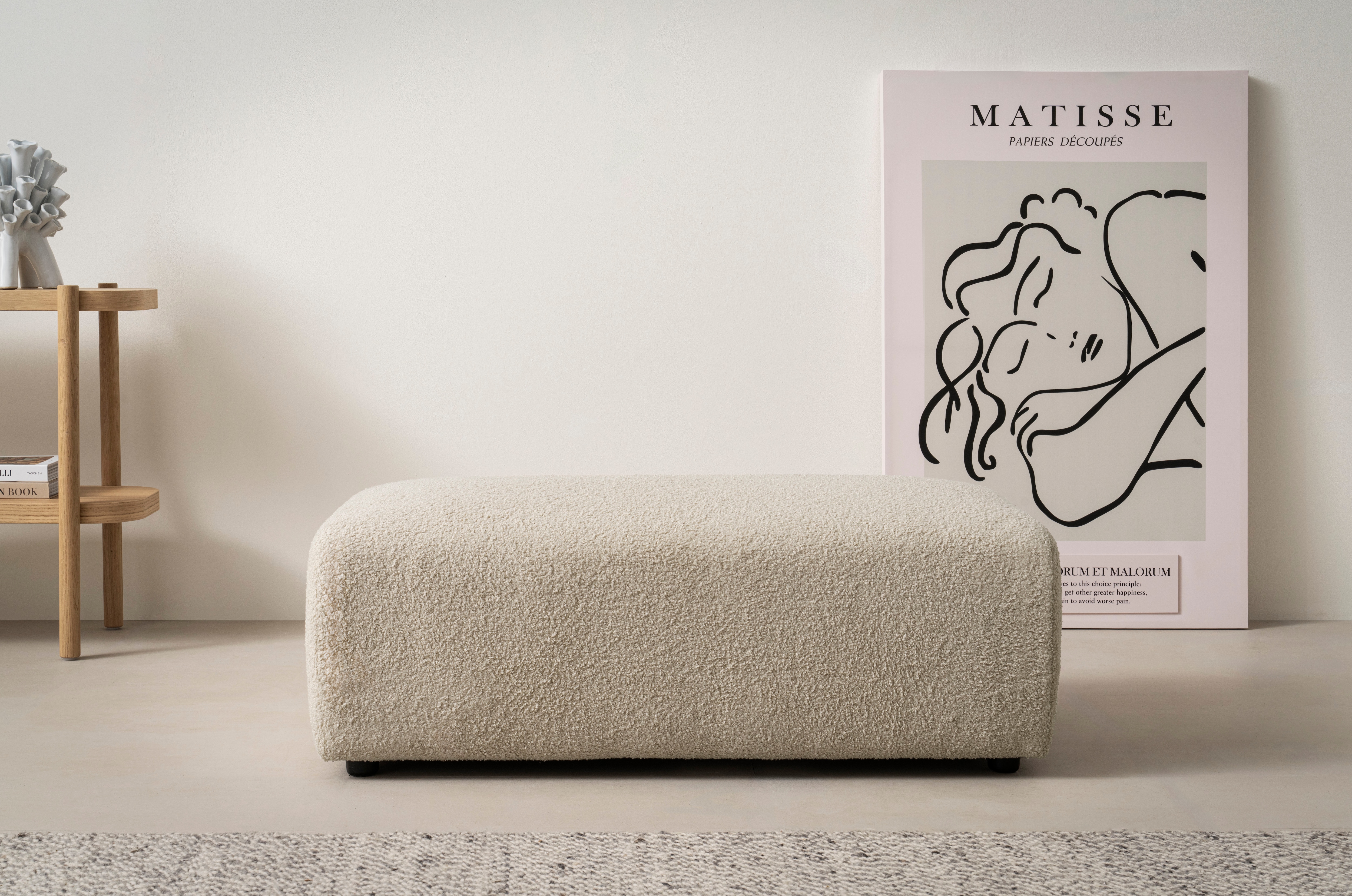 Hocker HOME AFFAIRE "BAKELS, Polsterhocker in Cord oder Boucle-Stoff", braun (hellbraun), B:112cm H:44cm T:62cm, Hocker, Hocker, zur Serie BAKELS, Hocker stellbar zum Schlafsofa (Krokodilverbinder)